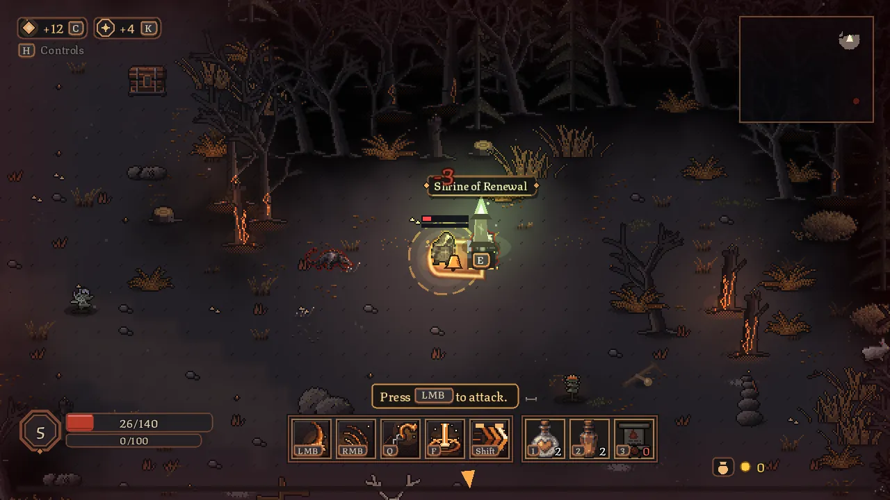A Shrine of Renewal glowing in the forest